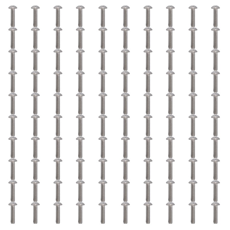 100Pcs Button Head Socket Caps Screws M4 Galvanized Steel for