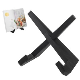 Mikinona Wooden Cookbook Stand Space Saving Recipe Reading Holder for Desk Kitchen Living Room Rustic Book Display Stand for Tablets Vinyls Cookbooks Proper Viewing Angle for Comfort