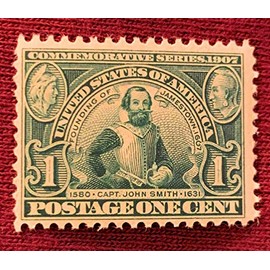 Jamestown Exposition Captain John Smith 1907 Scott 328 Postage Stamp Mint Never Hinged Below Scott Catalogue Value