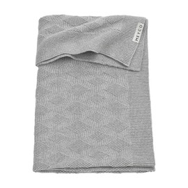 MEYCO Baby Knit Basic Baby Blanket, Knitted Baby Blanket (Breathable and Soft Cotton Blanket, Easy Care, Machine Washable, High Quality Baby Accessories, Size: 75 x 100 cm), Grey Melange