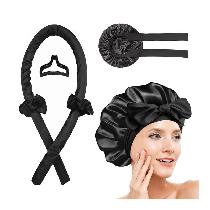 Rizos sin Calor，Rizadores de Cabello Sin Calor 5Piezas，Gorra De Seda
