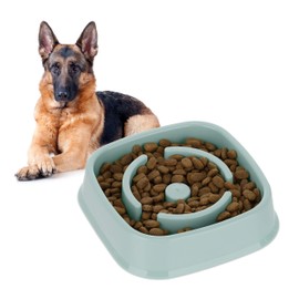Relaxdays Anti Sling Bowl, Feeding Bowl for Dogs, Pet Bowl 800 ml, Slow Eating, Dog Bowl Dishwasher Safe, Blue, 5 x 20 x 20 cm