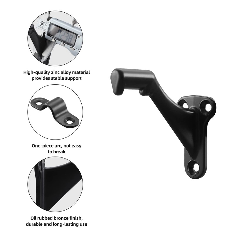 HOME MASTER HARDWARE Handrail Stair Brackets 3" Heavy Duty Support