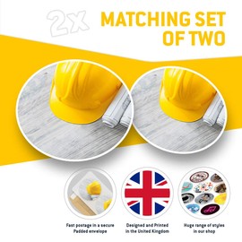 2 x 30cmVinyl Stickers - Construction Hard Hat Builder Trade Decals for Car Van Luggage Scrap Book Fridge #14637