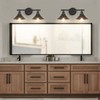 Licperron Black 2-Light Vanity Wall Sconce Lighting, Farmhouse Bathroom Wall