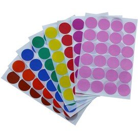 Royal Green Dot Sticker 1 inch 25 mm Color Labels in Green, Yellow, Pink, Purple, Orange, Brown, Blue and Red dots Sticker - 768 Pack