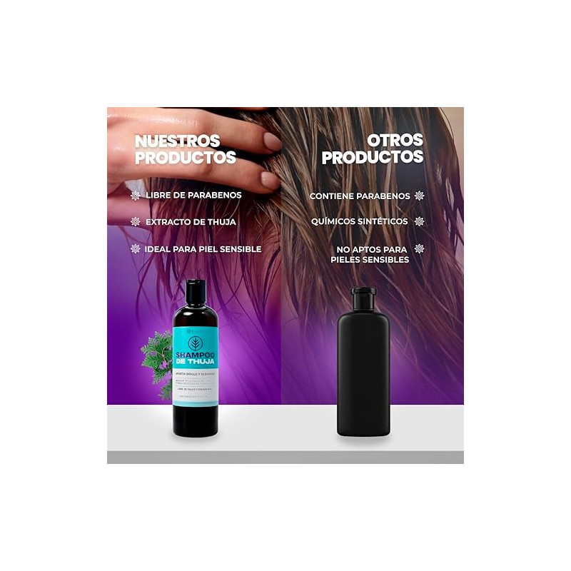Shampoo Natural de Thuja y Árnica | Fortalece la Raíz,