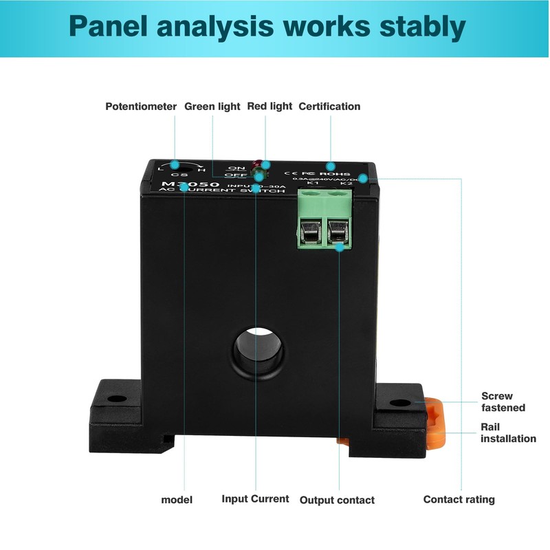 Jadeshay AC Current Meter Switch, Normally Open Current Detection Switch