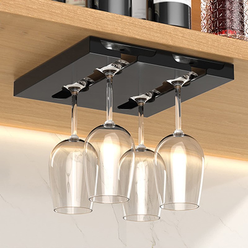 Gittcoll Wine Glasses Rack Stainless Steel Under Cabinet Stemware Hanging