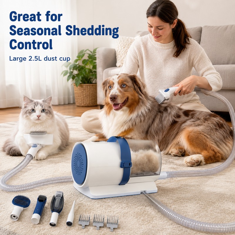 2.5L Pet Grooming Vacuum Kit – 3 Suction Modes with