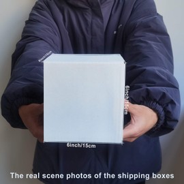 Calenzana 6x6x6 Inches Shipping Boxes Set of 25, White Corrugated Cardboard Box for Packing Mailing Small Business