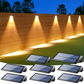 LIFENGSOLER Fence Lights, Solar Fence Lights Outdoor Waterproof Led, 300LM High Bright Solar Step Light for Outside, Wall/Deck/Backyard/Patio/Stair Railings (8Pack)