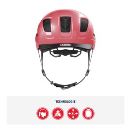 ABUS Hyban 2.0 Bicycle Helmet, Red (Living Coral), M