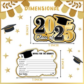 BirDerr Graduation Advice Cards for The Graduate， Graduation Party Game, Graduation Party Favor for Guest, Graduation Greeting Cards Class of 2025, Wishes Cards Graduation Decor Games Props