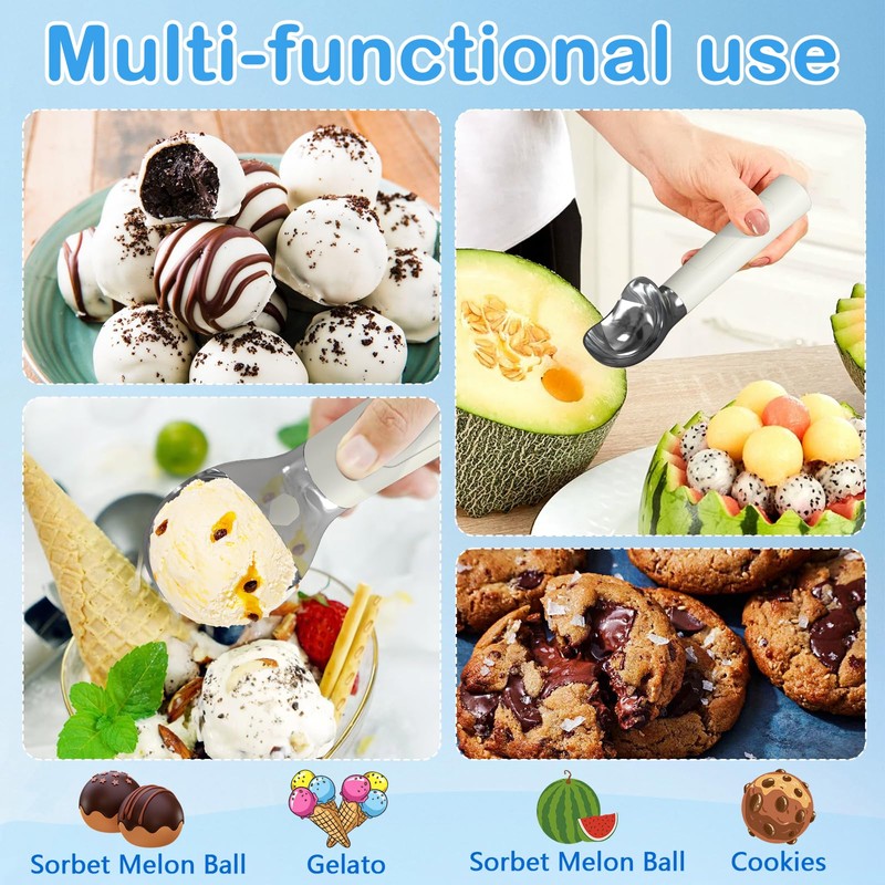 Electric Heated Ice Cream Scoop - Rechargeable Icecream Scoop with