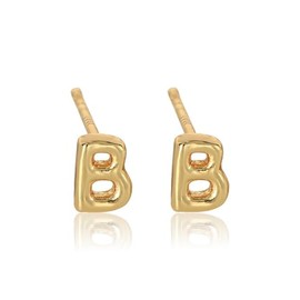 Letter earrings for women, Letter B earrings, initial earrings, Initial earrings for women, Gold letter earrings, Initial stud earrings for women, Bubble letter earrings, Puffy letter earrings