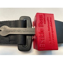 Fire Engine Red Buckle Boss Classic II Seat Belt Lock & Seat Belt Guard | Made with Strong PLA | Seat Belt Unbuckling Prevention | Preventing Passengers from Unbx