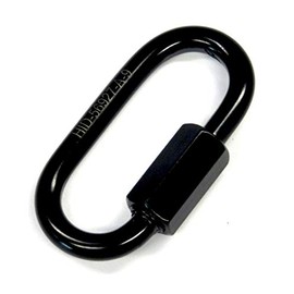 2 x chain link screw connector, black, galvanised, 10 mm, chain connector (909425)