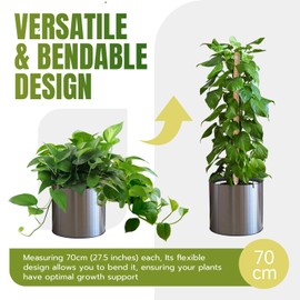 Mcbazel 2 Pack 27 Inch Moss Pole for Plants Monstera, Plant Support Stick, Bendable Moss Poles Plant Support Stick for Climbing Plants, Stick Support Stake Kit for Potted Plants, Pothos, Philodendron