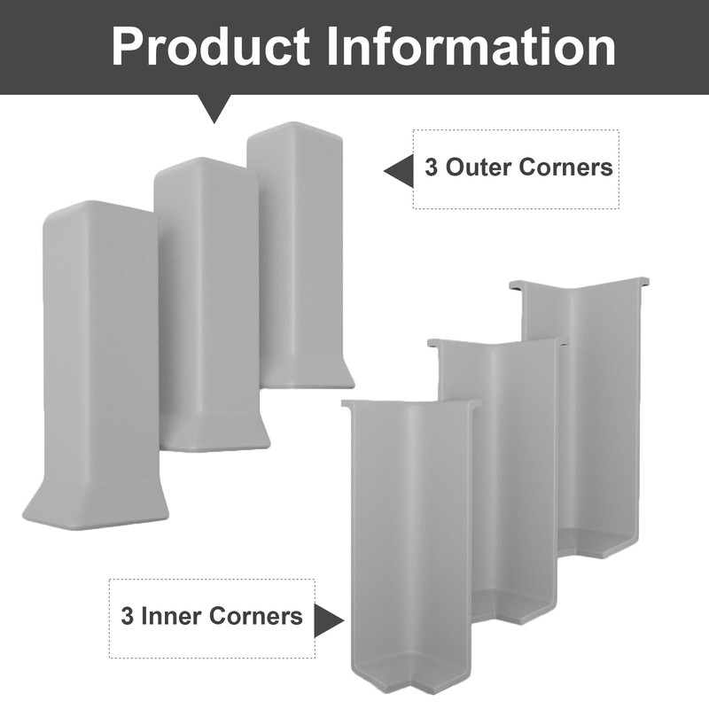 COUKIU Self Adhesive Baseboard Corner Blocks, 4inch(Width)3 Inside + 3