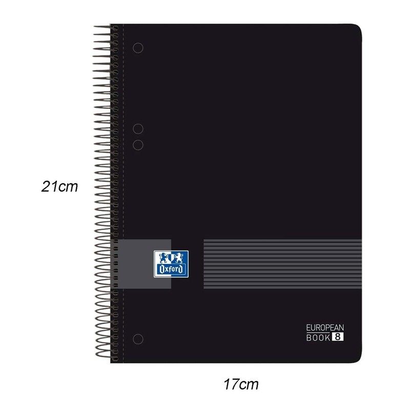 Oxford, A5 Squared Notebook 5x5 Plastic Cover 160 Sheets 8