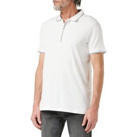 Armani Exchange Men's Logo Zip Jersey Polo, White, M