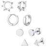 Spiky Huggie Hoop Earrings for Men Women Stainless Steel Ear