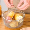 Mesh Steaming Basket Stainless Steel Comfortable Handles Heat Resistant Steaming