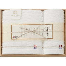 Imabari B7027-01 White Weave Towel Set [Baby Gift, Wedding Gift, Family Celebration, Return, Order, Souvenir, Wedding Favor, Favor Gift, Gift Set]