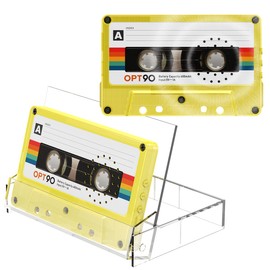 opt！ Cassette Speaker, Portable Bluetooth Speakers, Wireless Speakers, Audio Cassette Tape, Support Type C and SD Card, Mixtape, 80s 90s, Japanese Company (Clear Yellow)