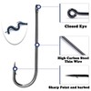 FishTrip Crappie Panfish Fishing Hooks-100pcs Aberdeen Hooks Long Shank Light