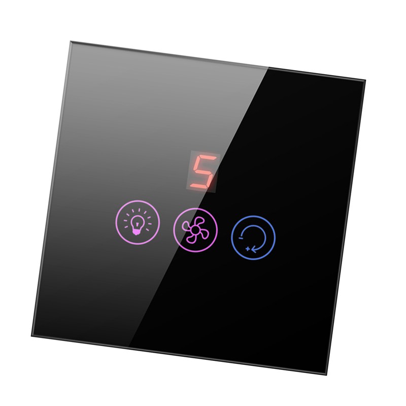 Tuya WiFi Intelligent Touched Screen Fan Light Switch Speed Adjustable
