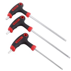 Kimlonton T-type Long Ball Point Hex Key Wrench, 0.2 inch (4 mm), 0.2 inch (5 mm), 0.2 inch (6 mm), Set of 3, Chrome Vanadium Steel Hex Wrench, Digital Repair, Car, Machinery, Motorcycle Repair