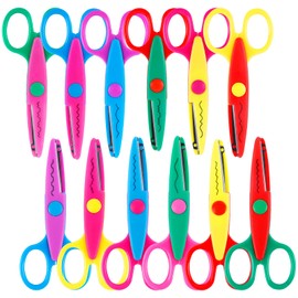 UCEC Craft Scissors Decorative Edge, 12 Pack Crafting Scissors 5 Inch Pattern Scissors, Decorative Scissors, Colorful Design Scissors for Crafts, Scrapbook Scissors for Crafting, Fun Scissors