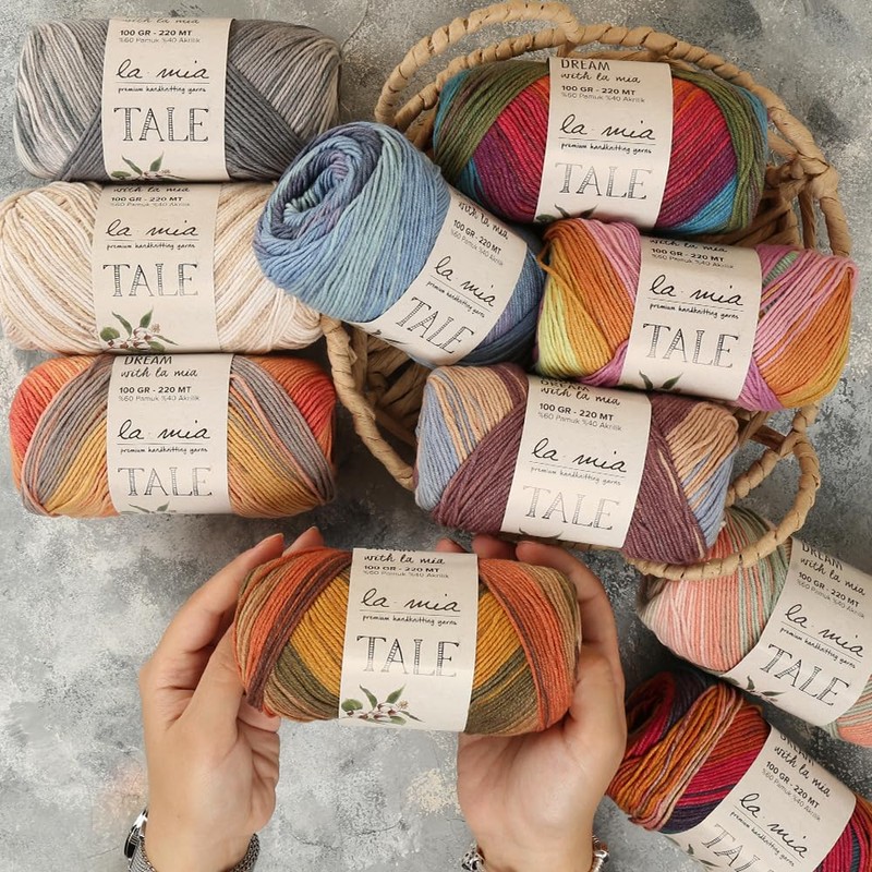 La Mia Tale, 1 Skein Yarn, 60% Cotton 40% Acrylic,