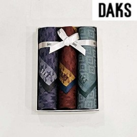 Daks 대구백화점 닥스남녀3매 선염 손수건 세트(DET302번) Daegu Department Store Dex Men's and Women's 3-Piece Dyed Handkerchief Set (Model DET302)