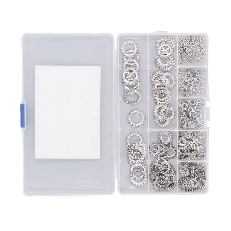 300Pcs External Tooth Star Lock Washer Stainless Steel Starlock Washer