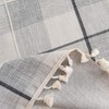 Dimatic Heavy Weight Cotton Linen Tablecloth, Plaid Tassel Round Table