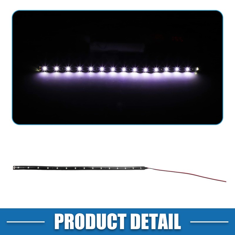 X AUTOHAUX 12V Car Interior 15 LED Strip Light 30cm