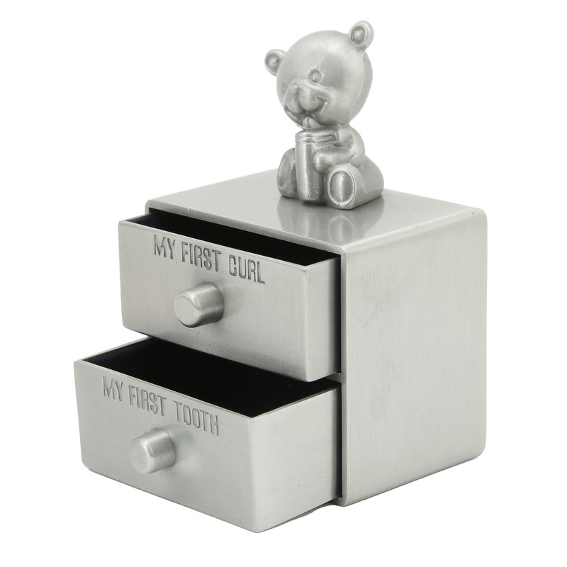 Tooth Box Metal Cute BearShape Storage Case with 2 Drawers