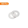 sourcing map M6 304 Stainless Steel Flat Washers, 100pcs 6x12x0.3mm