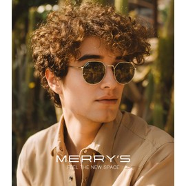 MERRY'S Round Polygon Metal Polarized Sunglasses for Women Men Retro Classic Vintage Shades S6565
