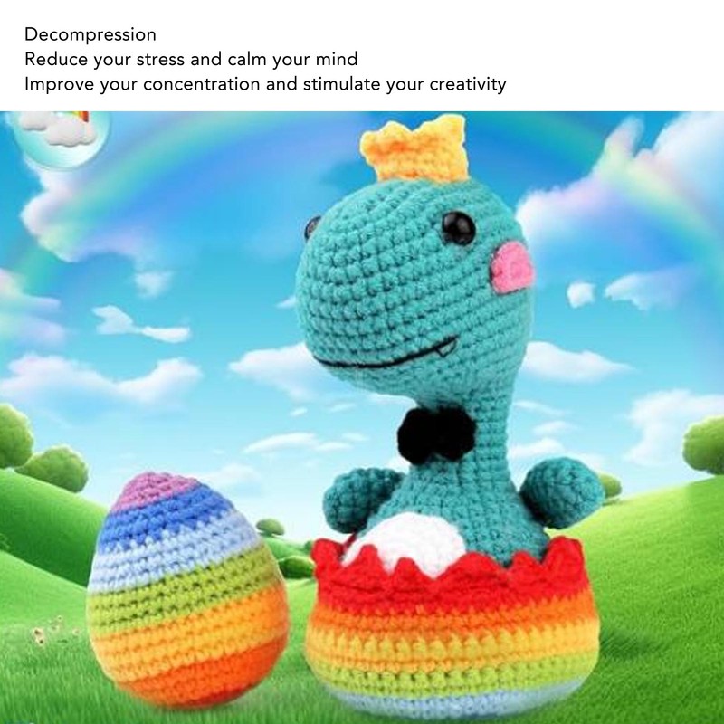 Beginner Crochet Kit DIY Innovative Fun Educational Dinosaur and Dinosaur