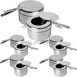 10 Pack Chafing Fuel Holder Stainless Steel Fuel Holders with Safety Cover Canned Heat Box Holder for Chafing Dish Warming Trays Buffet Barbecue Events Parties Supplies