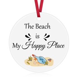 Beach Ornament Beach Lover Gift Christmas Ornament Beach Themed Gifts for Women Beach Gift for Girls Women Friend Ocean Theme Decorations Beach House Decor Vacation