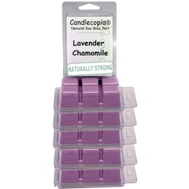 Candlecopia Lavender Chamomile Strongly Scented Hand Poured Vegan Wax Melts, 36 Scented Wax Cubes, 19.2 Ounces in 6 x 6-Packs