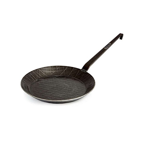 Petromax Wrought Iron Skillet, Long Handle Pan Conducts Heat Evenly, Indoor/Outdoor Camping Cookware for Campfire or Home Kitchen Use, Stove to Table Serveware, 18.1"