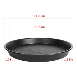 losensild 12 Inch Round Plastic Classic Plant Saucer, 6 Pack Plant Saucer Tray, Plastic Plant Trays for Pots, Extra-Deep Plant Water Dray Tray, 12",Black