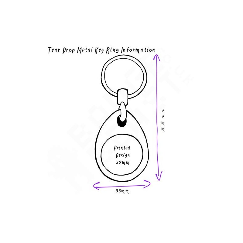 I Love Bali - Chrome Tear Drop Shaped Double Sided