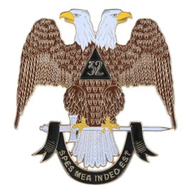 Leafence Premium Freemason Mason Car Emblem Badge Stunning Masonic Symbol with Compass Design for Luxury Vehicle Decoration (1, 32 SPES MEA in DEO EST)